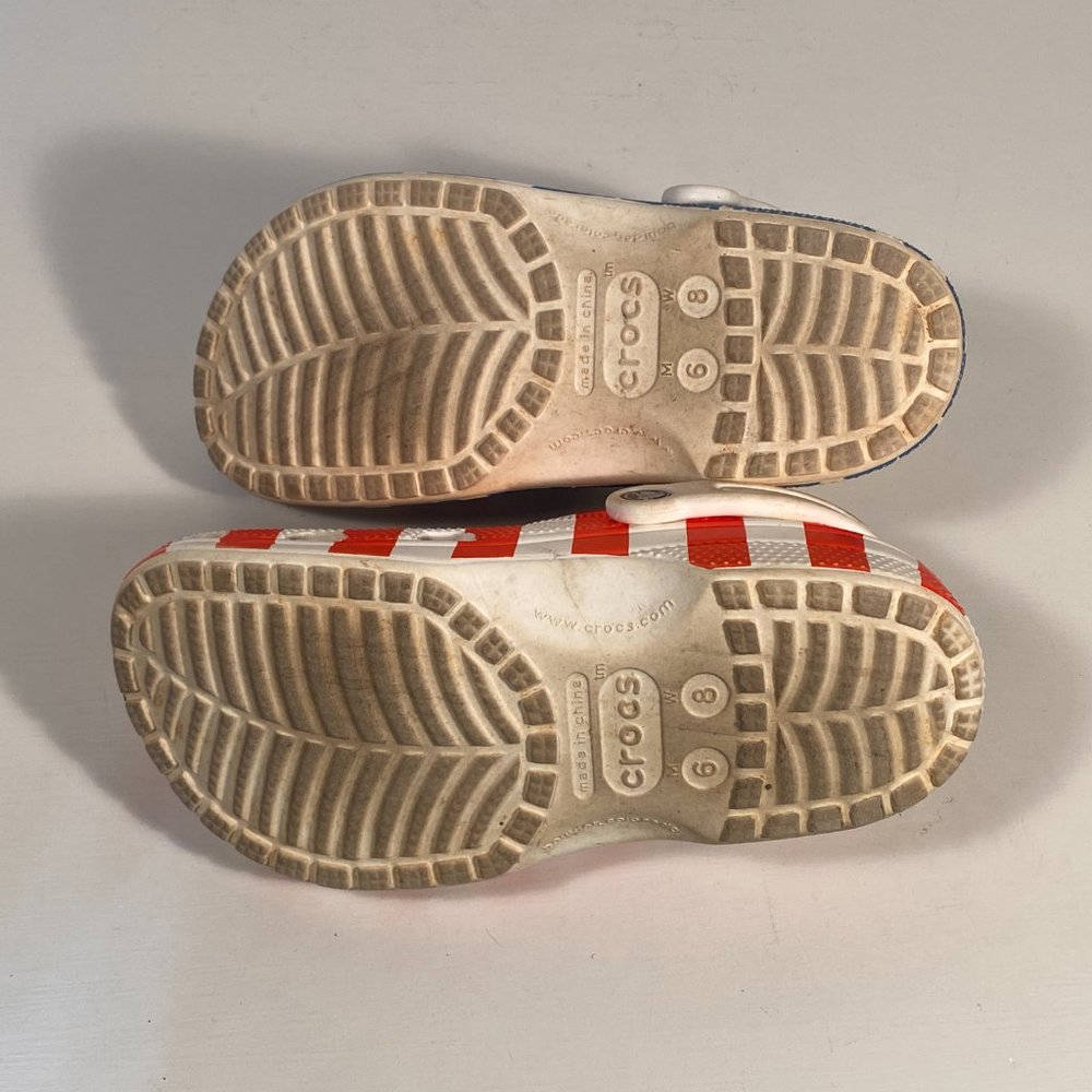 Crocs Stars and Stripes US Flag Print Clogs Women Size 8 - Picture 7 of 8